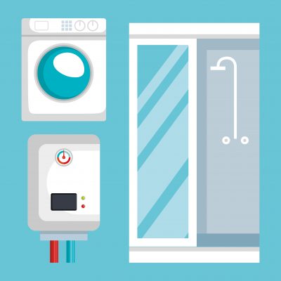 plumbing line set icons vector illustration design